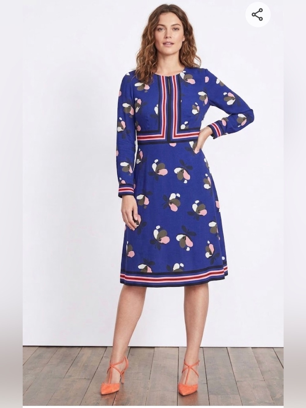 Boden Scattered Floral Border Details Vibrant Print Size 10L